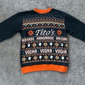 Tito’s Vodka Holiday Sweater Navy Size Small